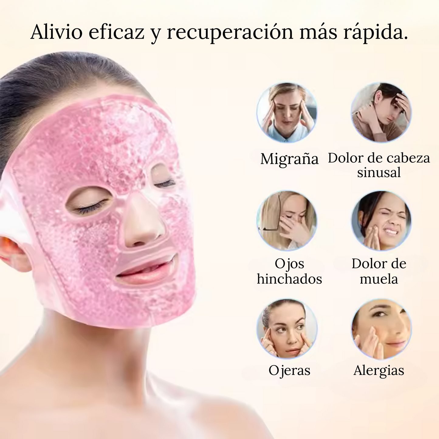 MÁSCARA FACIAL FRÍA PARA OJOS, MÁSCARA FACIAL DE HIELO, COMPRESA FRÍA Y CALIENTE PARA OJERAS, HINCHAZÓN, MIGRAÑAS.