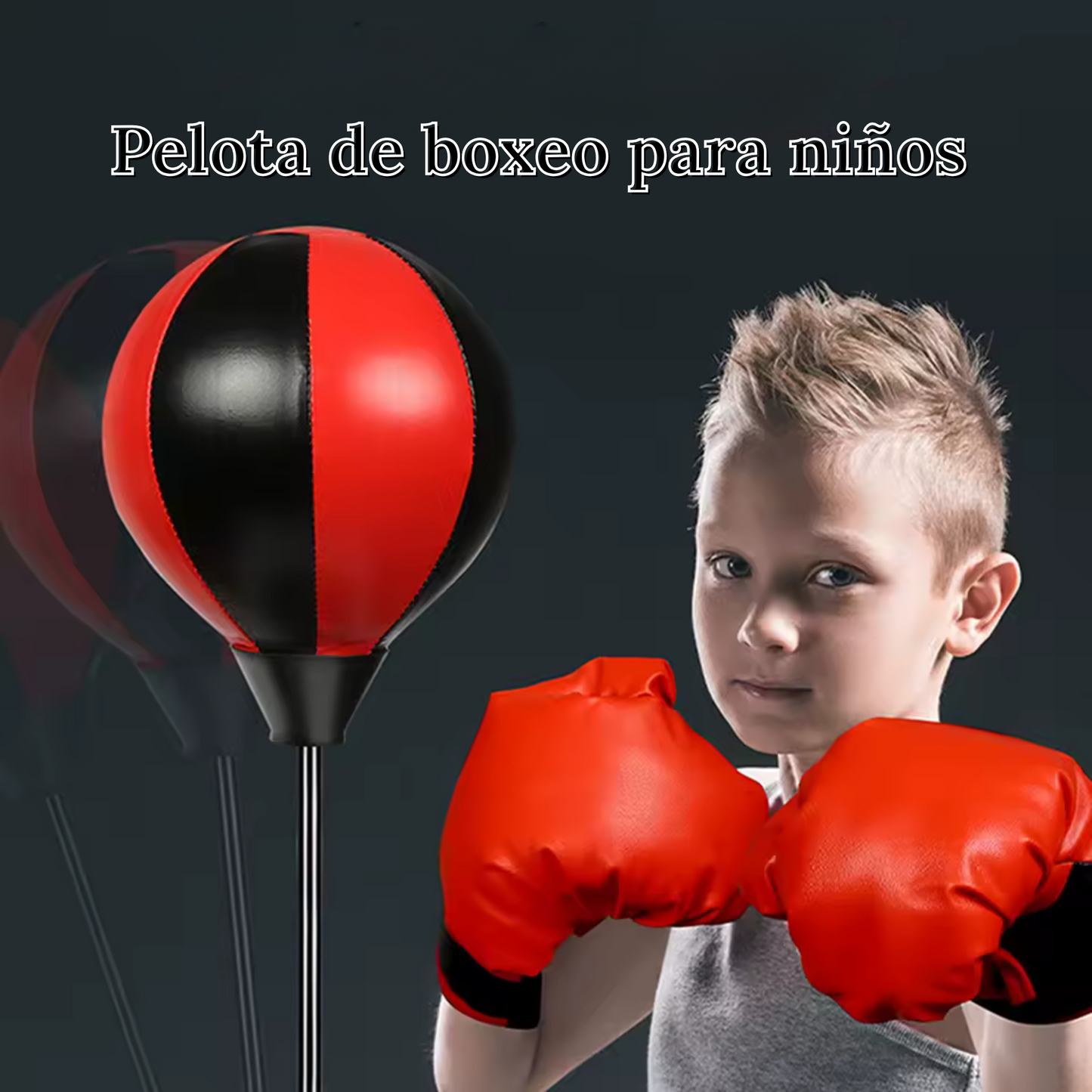 SACO DE BOXEO PARA NIÑOS, BOLSA DE BOXEO PARA NIÑOS CON PELOTA REFLEJA Y GUANTES DE BOXEO, 4, 5, 6, 7, 8 AÑOS