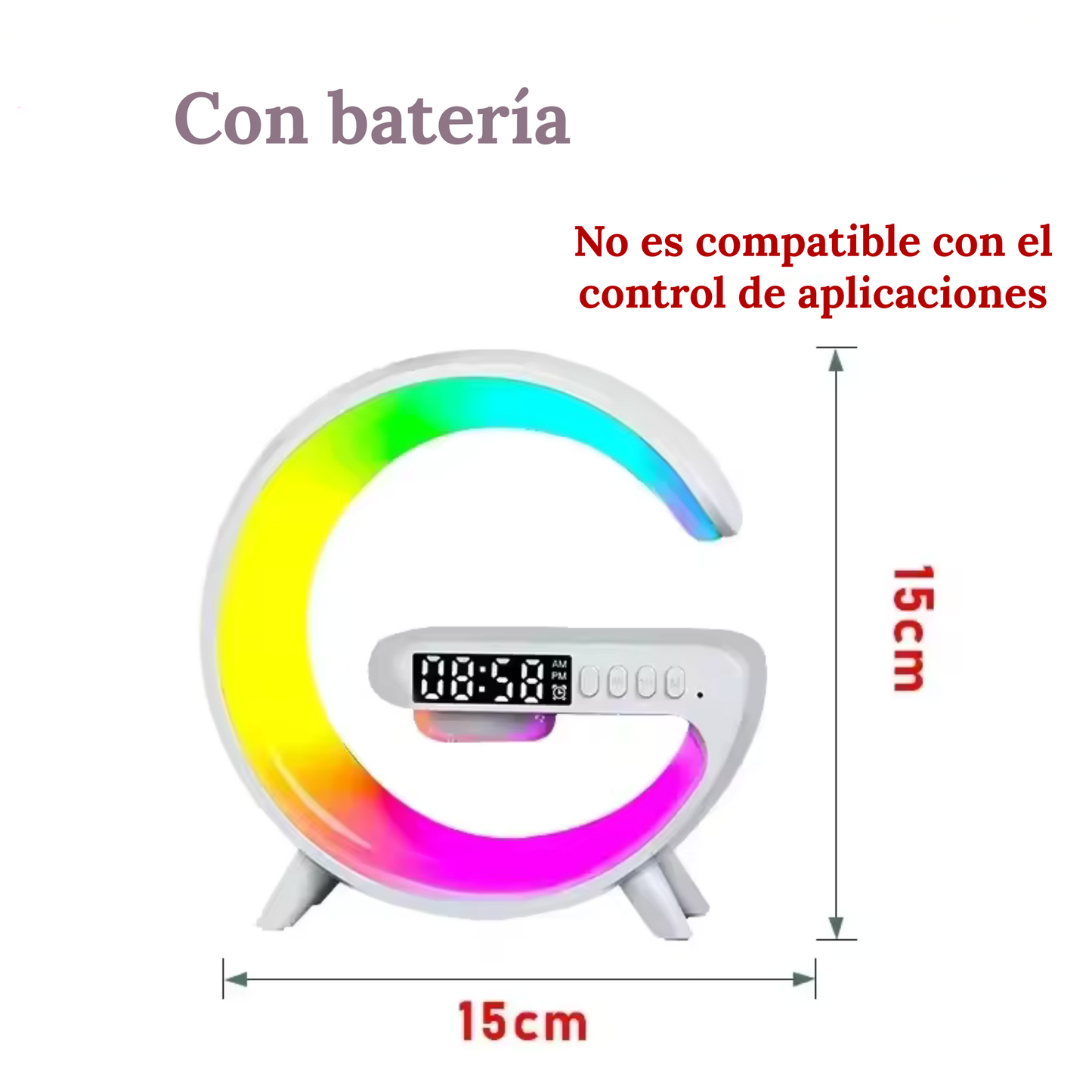 LAMPARA ATMOSFERICA TIPO G LED CON CARGADOR Y BOCINA