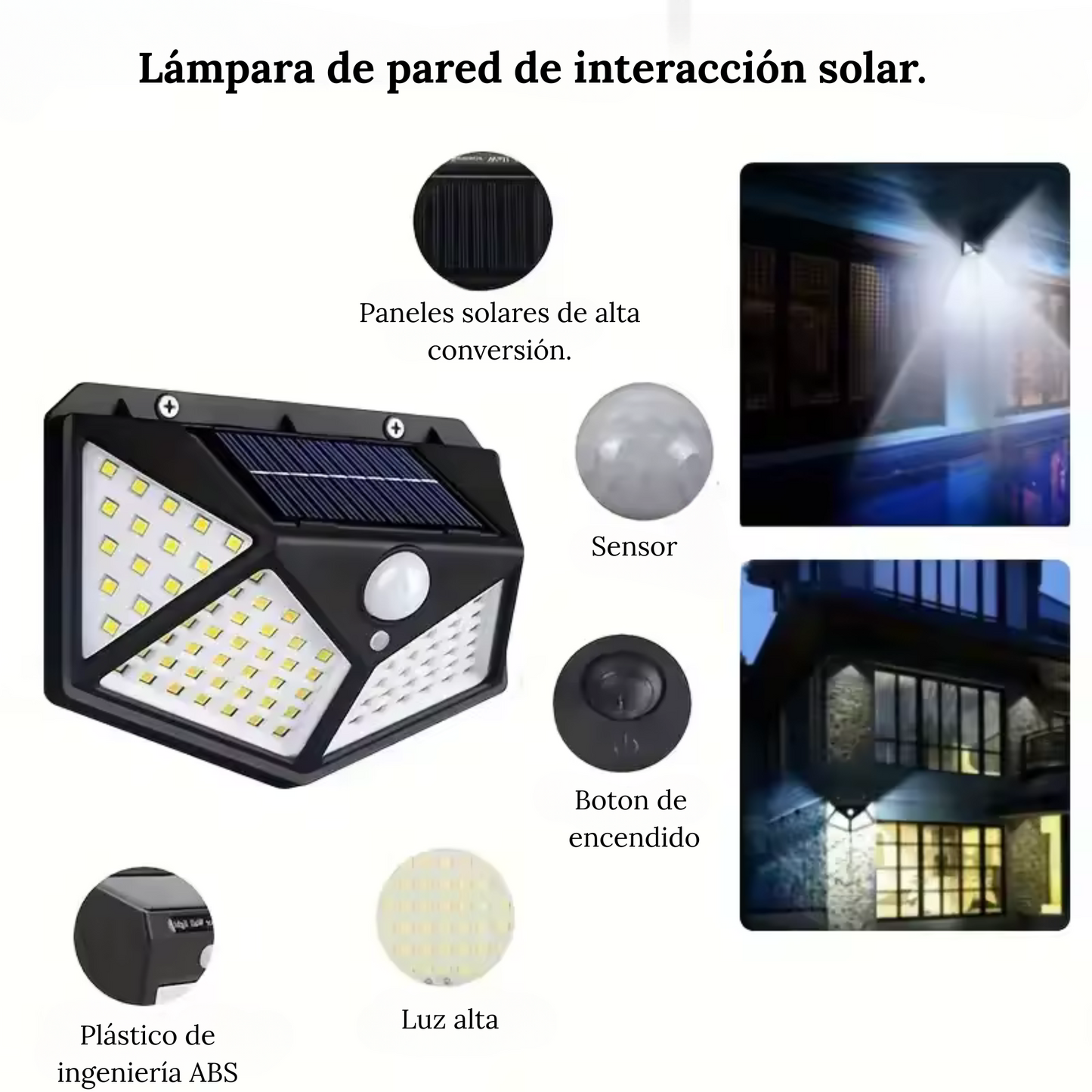 LUZ LED / LAMPARA SOLAR IMPERMEABLE CON SENSOR