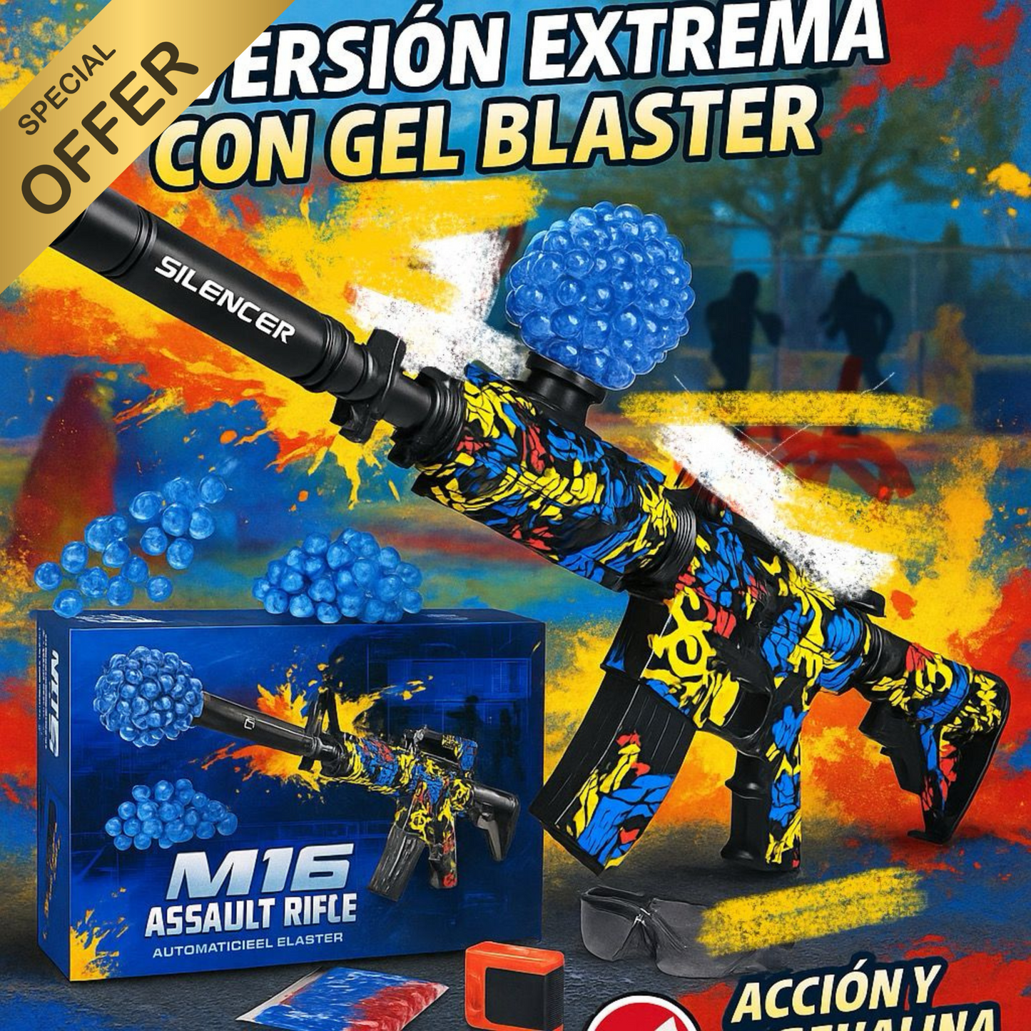 PISTOLA HIDROGEL M416 F11568