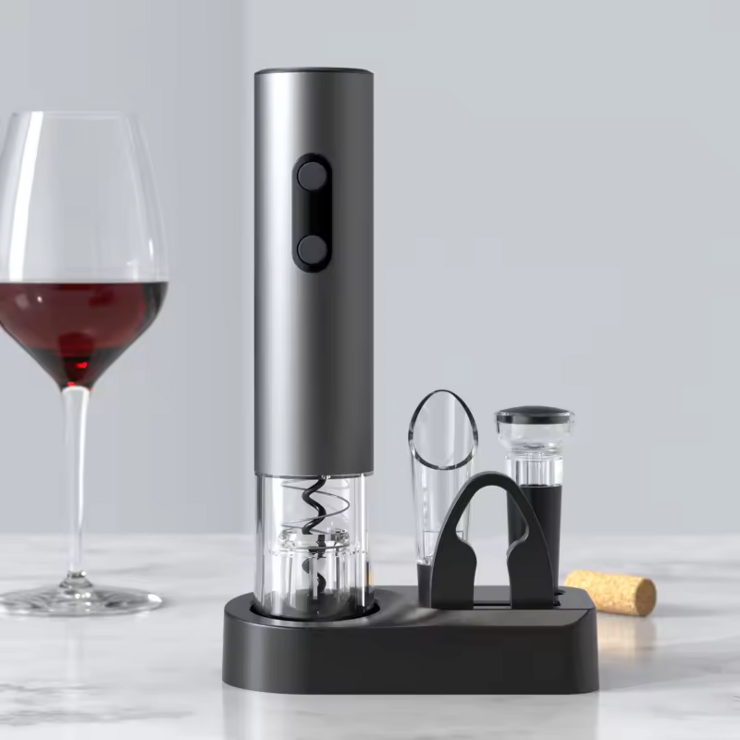 SET DESTAPADOR DE VINO ELECTRICO
