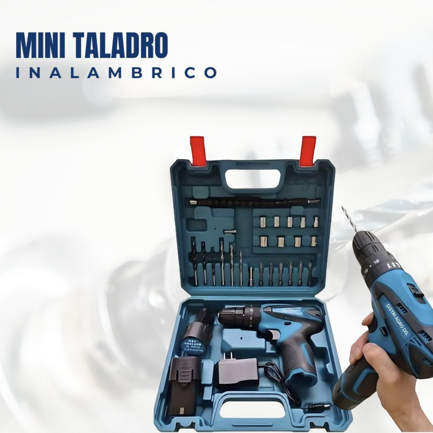 MINI TALADRO AM-E 12V 24 PZ 2 BATERIAS