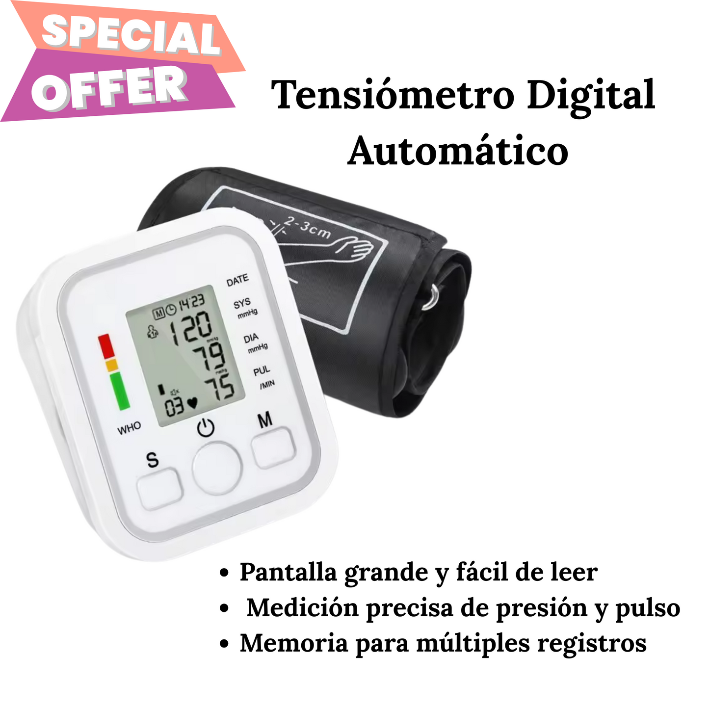 TENSIÓMETRO DIGITAL MÁQUINA PARA TOMAR PRESIÓN ARTERIAL