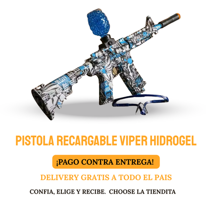 PISTOLA M4 VIPER DE HIDROGEL AUTOMATICA Y RECARGABLE