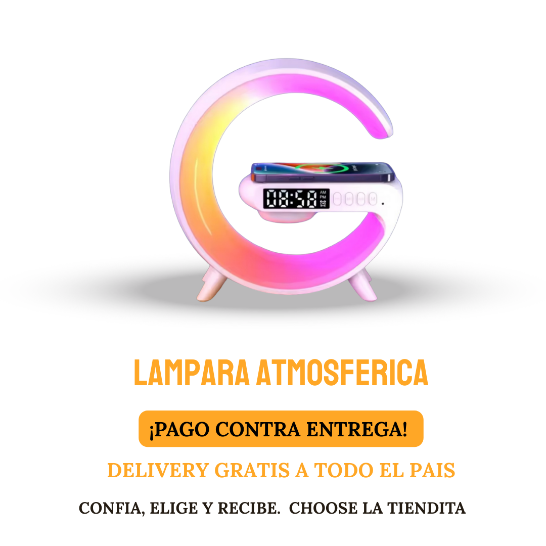 LAMPARA ATMOSFERICA TIPO G LED CON CARGADOR Y BOCINA