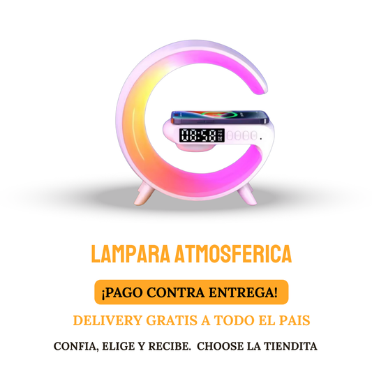 LAMPARA ATMOSFERICA TIPO G LED CON CARGADOR Y BOCINA
