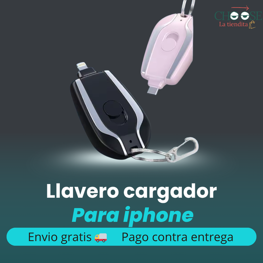 LLAVERO CARGADOR PARA IPHONE NEGRO