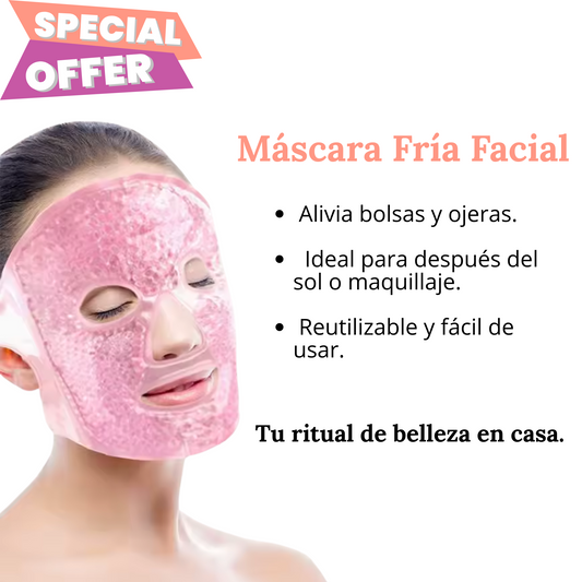 MÁSCARA FACIAL FRÍA PARA OJOS, MÁSCARA FACIAL DE HIELO, COMPRESA FRÍA Y CALIENTE PARA OJERAS, HINCHAZÓN, MIGRAÑAS.