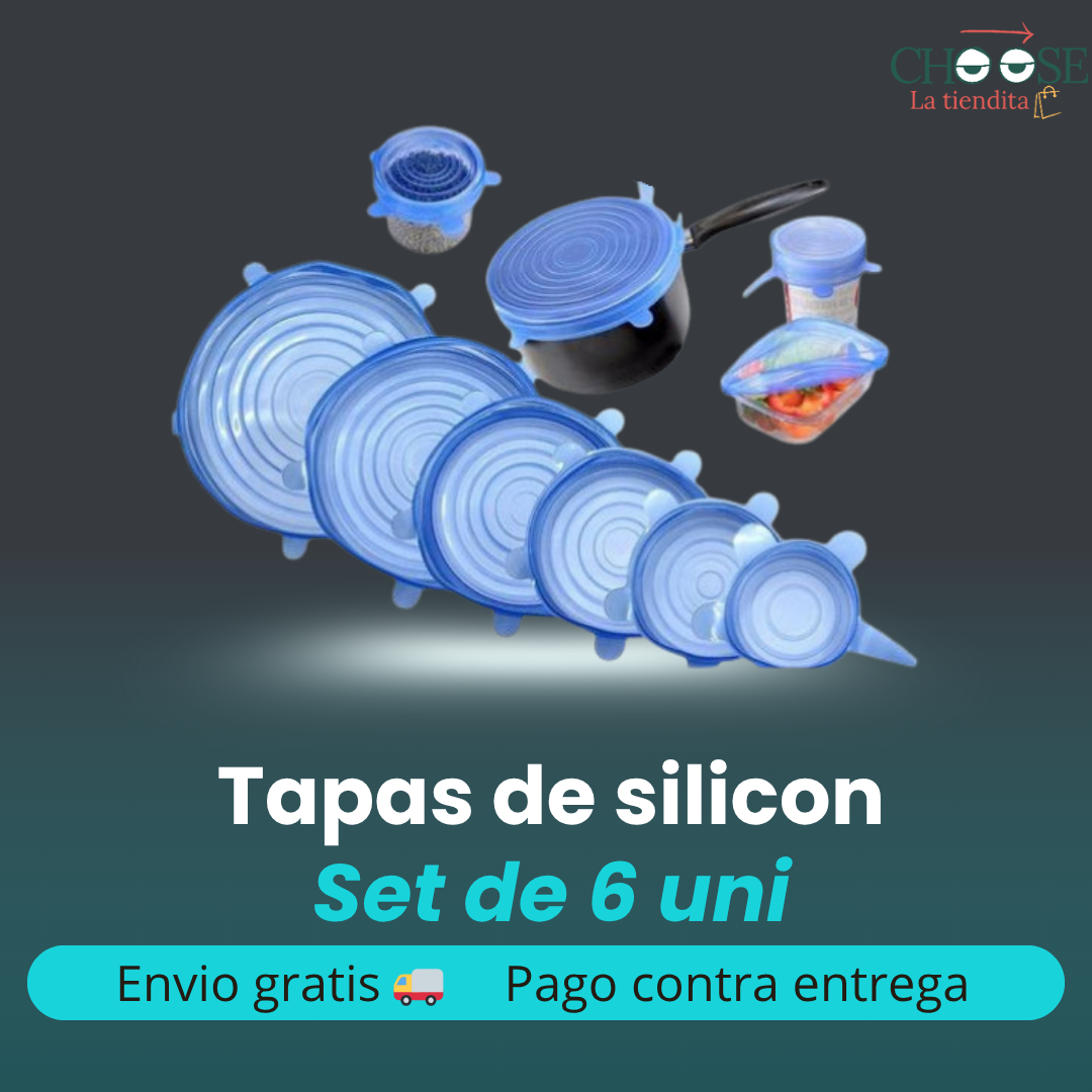TAPAS DE SILICON REDONDAS SET DE 6 UND