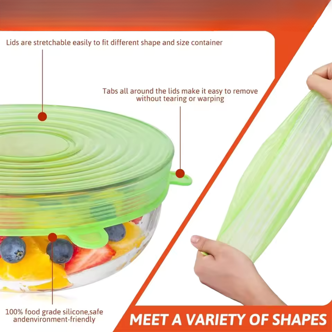 TAPAS DE SILICON REDONDAS SET DE 6 UND