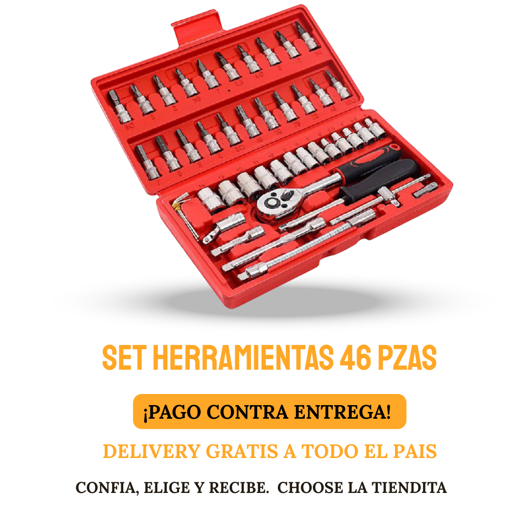 SET DE HERRAMIENTAS 46 LLAVE DE 1/4