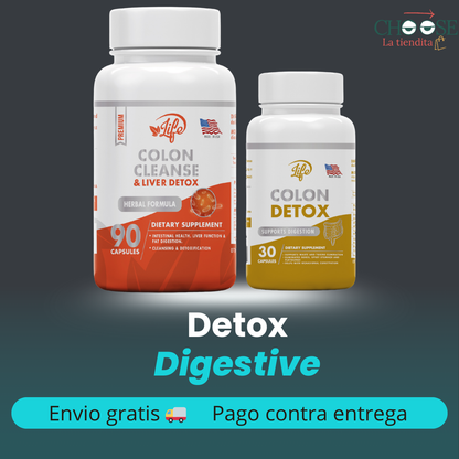 DETOX DIGESTIVE COLON CLEANSE + HERBAL LAXATIVE ( 2 PRODUCTOS)