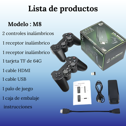 M8 mas de 20000 Video Game Stick 4K Video Game M8 Console 64GB