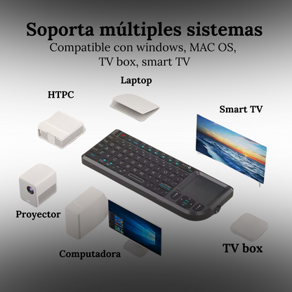 Mini teclado wifi multifuncional control remoto