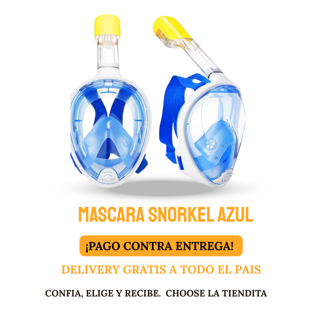 MASCARA SNORKEL AZUL L/XL