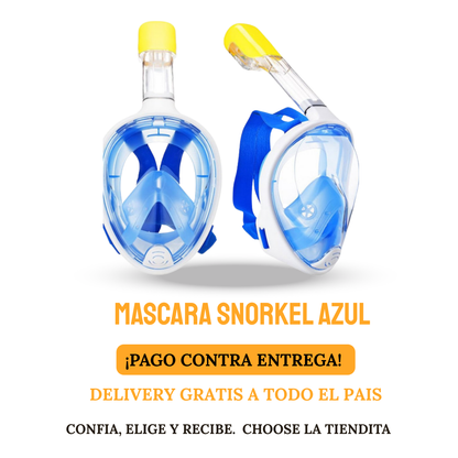 MASCARA SNORKEL AZUL L/XL