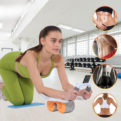 EQUIPO DE EJERCICIO DE RUEDA ABDOMINAL CON SOPORTE PARA CODO, RUEDA ABDOMINAL DE REBOTE AUTOMÁTICO