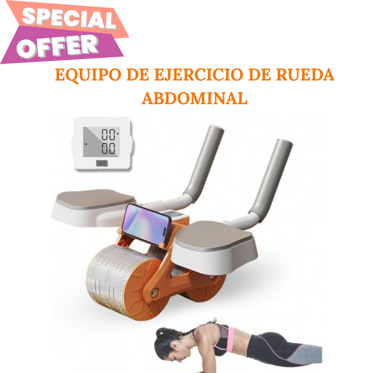 EQUIPO DE EJERCICIO DE RUEDA ABDOMINAL CON SOPORTE PARA CODO, RUEDA ABDOMINAL DE REBOTE AUTOMÁTICO
