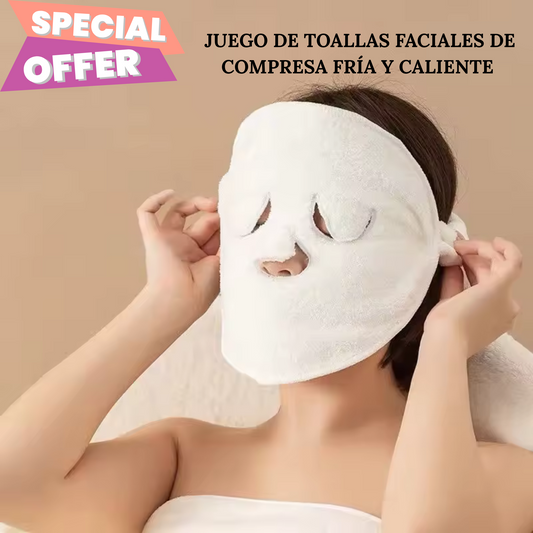 JUEGO DE TOALLAS FACIALES DE COMPRESA FRÍA Y CALIENTE MASCARILLA PARA EL CUIDADO DE LA PIEL