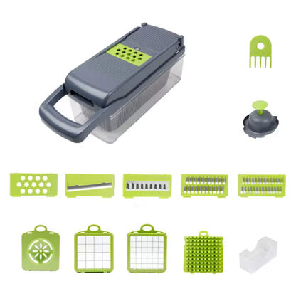 PICADORA DE VERDURAS 15 EN 1 CON 8 CUCHILLAS REEMPLAZABLES