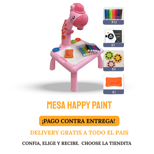 MESA HAPPY PAINT ROSADA 24 PZ