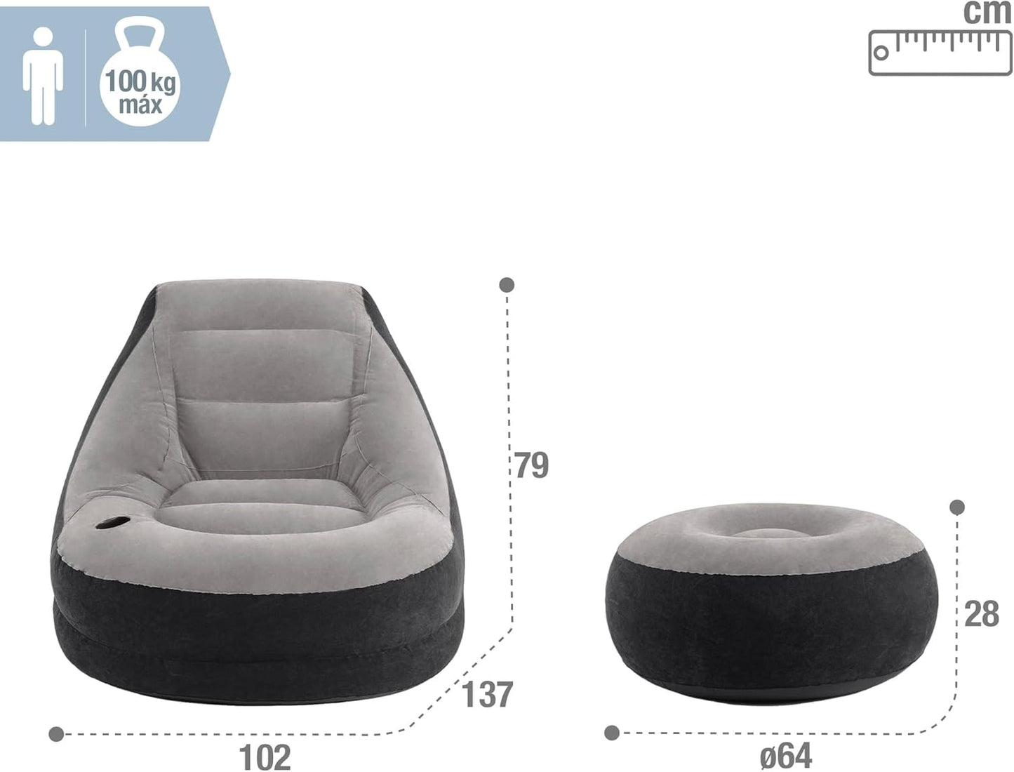 INTEX INFLATABLE CHAIR AND FOOTREST