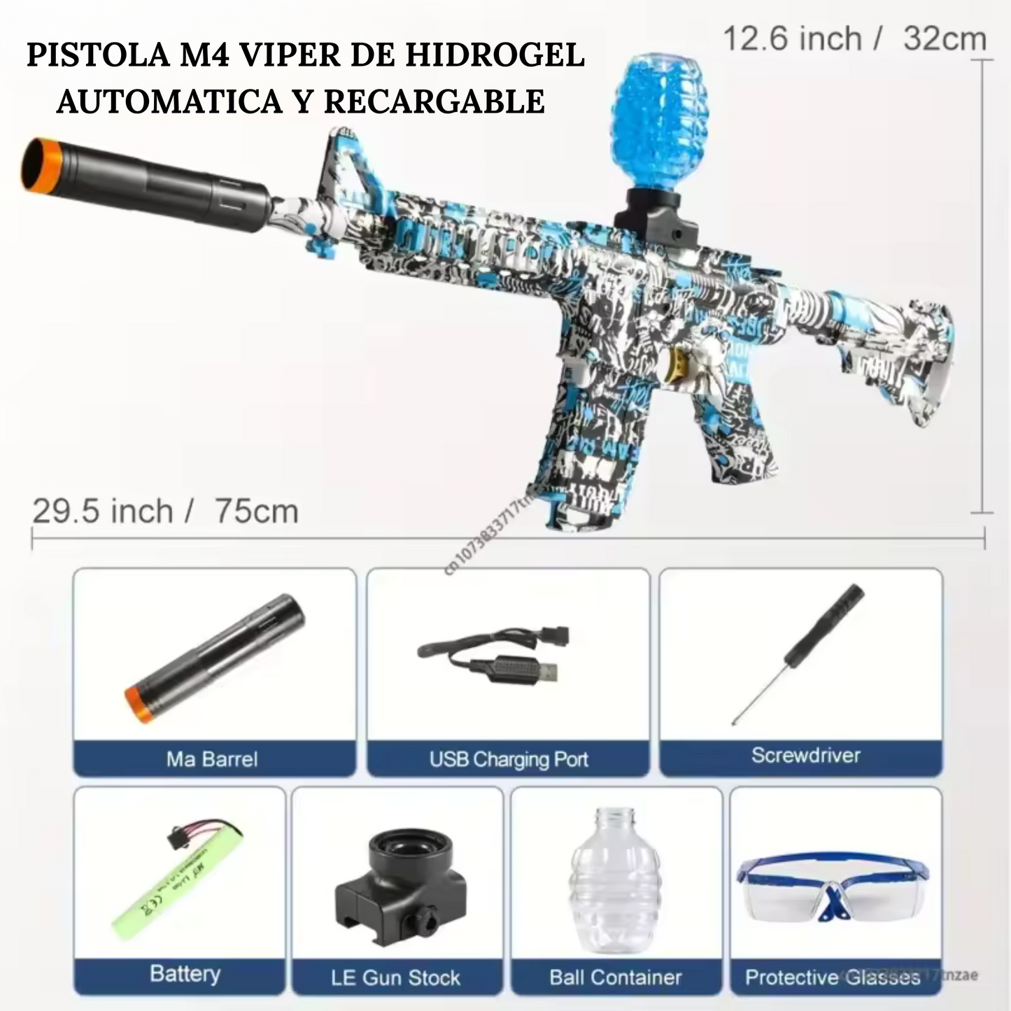 M4 VIPER AUTOMATIC AND RECHARGEABLE HYDROGEL GUN