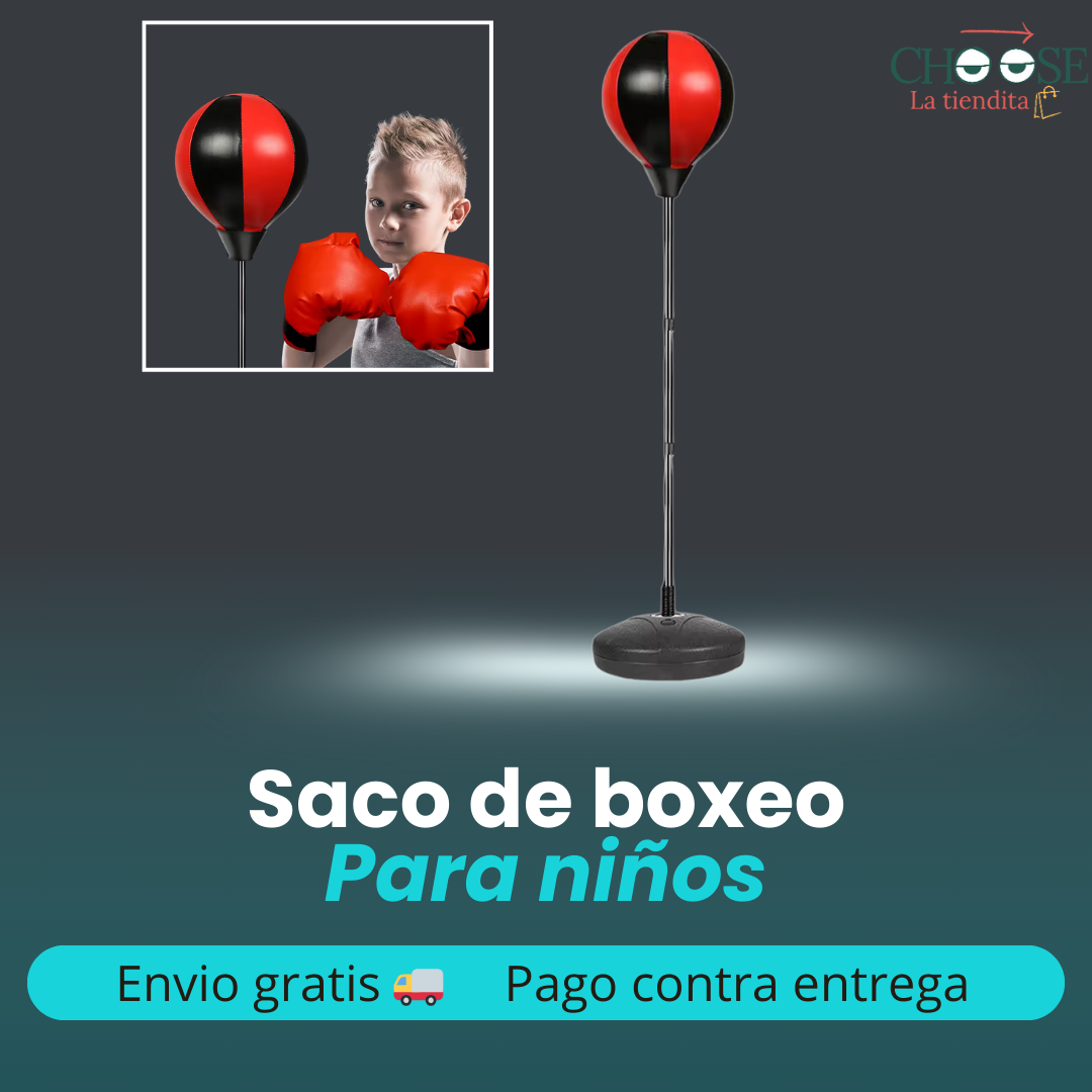 SACO DE BOXEO PARA NIÑOS, BOLSA DE BOXEO PARA NIÑOS CON PELOTA REFLEJA Y GUANTES DE BOXEO, 4, 5, 6, 7, 8 AÑOS