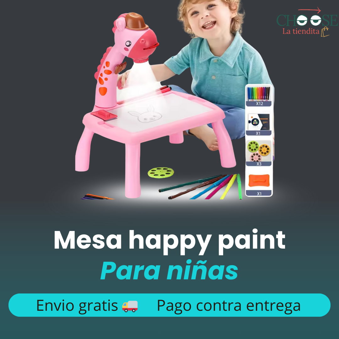 MESA HAPPY PAINT ROSADA 24 PZ