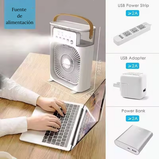ABANICO/ MINI VENTILADOR DE AIRE CON HUMIFICADOR