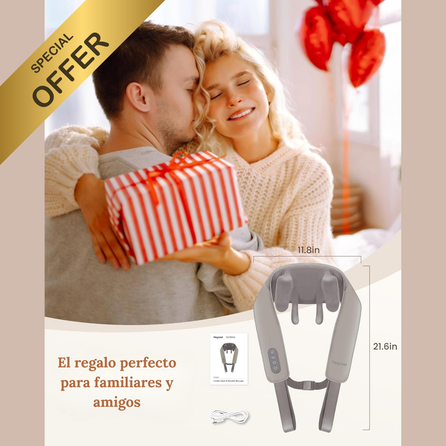 MASAJEADOR DE CUELLO AJUSTABLE