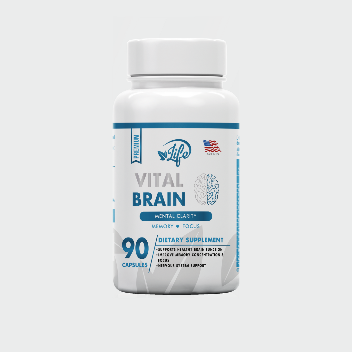 VITAL BRAIN (VITAMIN FOR BRAIN, FOCUS, CONCENTRATION AND MEMORY) X 90 CAPSULES
