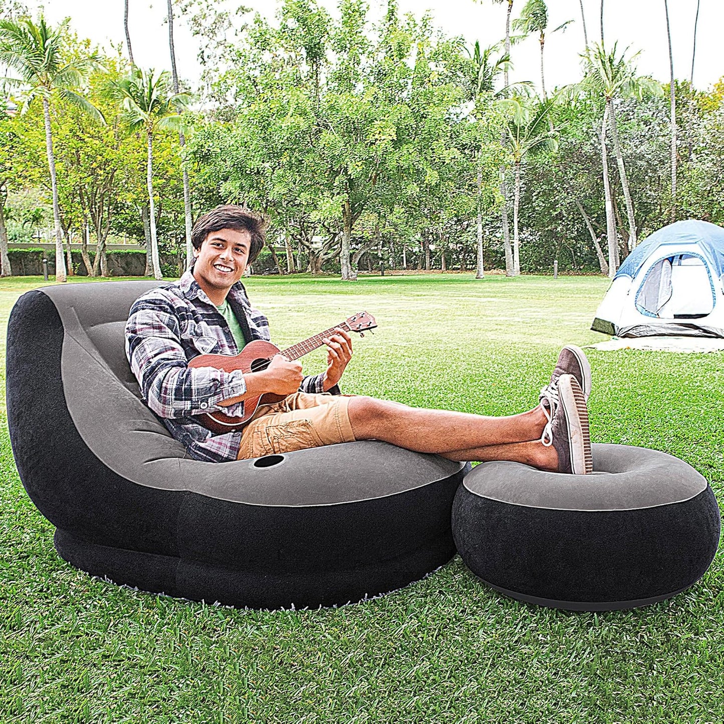 INTEX INFLATABLE CHAIR AND FOOTREST