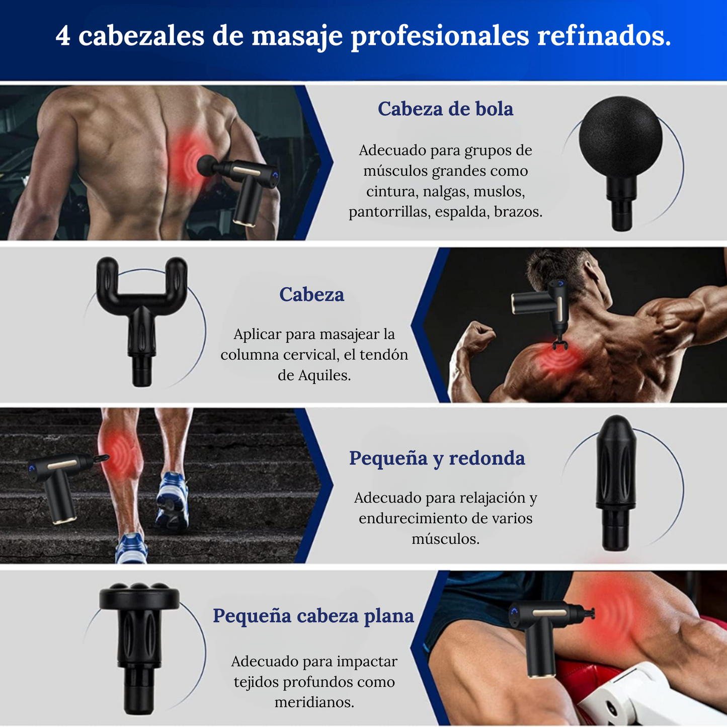 PISTOLA MASAJEADORA 5 PIEZAS