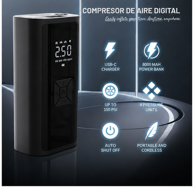COMPRESOR DE AIRE CON WIRELESS DIGITAL EG-216